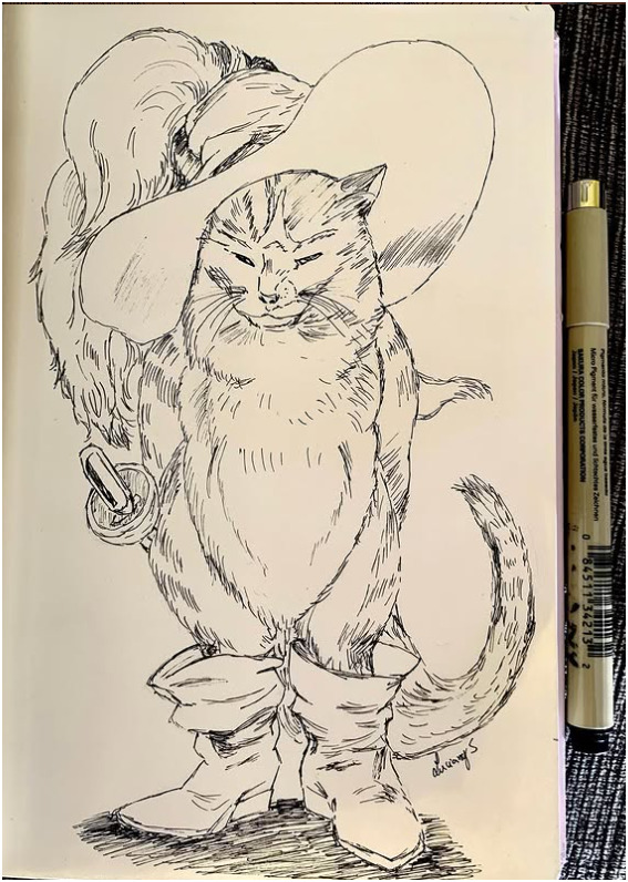 ilustração gato de botas